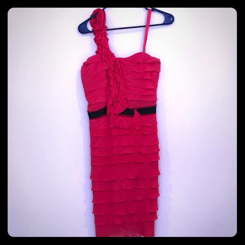 BCBG Maxazria pink Chiffon dress.